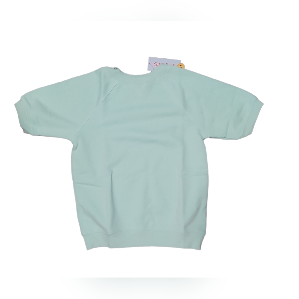 Cat & Jack, Short sleeve sweat shirt,  Mint green,  Size S (6/7)